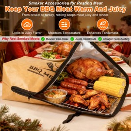 21" BBQ Blanket for Resting Meat, Insulated Smoker Meat Resting Bag for Brisket/Pork Shoulder/Turkey Juicy & Tender, with Accessories - Christmas Stocking Stuffers Anniversary Gifts for Men BBQ Lovers