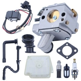 Mtanlo Carburetor Carb Ignition Coil Kit Carburetor w/Gaskets, Ignition Coil, Spark Plug, Fule Line, Oil Line, Oil Filter Filter For Stihl MS361 MS361C 1135-120-0601 Chainsaws