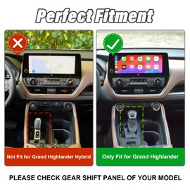 CRMDF Gear Shift Panel Cover for Toyota Grand Highlander Center Console Organizer (Not for Hybrid)