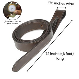 Leatherow Latigo Leather Saddle Cinch Tie Strap - Western Saddle Strap - Leather Saddle Cinch (Dark Brown, 72 Inch)