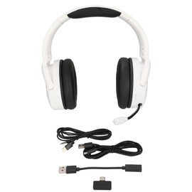 Wireless Headset 2.4G Bluetooth 5.1 Wireless Dual Mode Stereo Noise Cancelling Over Ear Integrated Gaming Headset White