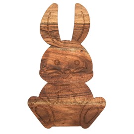 Affinity Decor Bunny Shaped Wooden Serving Board, Wood Cutting Board for Kitchen, Wooden Charcuterie Boards, Sitting Bunny Serving Platter for Cheese and Food, 15.6" x 9.7"
