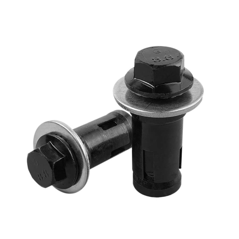 NICECNC Black Rock Slider Mounting Hardware Bolt Screw Nut 6PCS