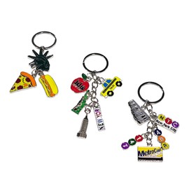 12 Pack NYC Multicolor Souvenir Collection New York Metal Keychain Ring Bundle Bulk Includes 2pc Bottle Opener, Empire State, And More.… (multicolor)