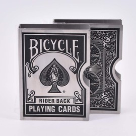 Magic Props Metal [Set of 2] Card Clips Alloy Metal Magic Prop Card Guard Bicycle Card Clip Playing Card Case Holder for Poker Deck Protector (Black)