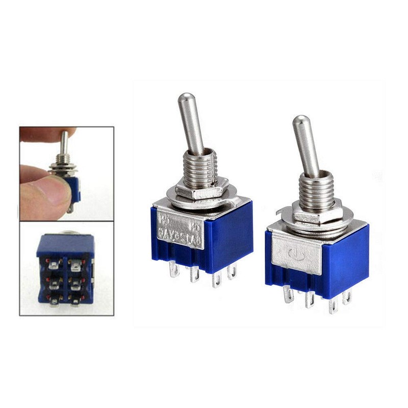 BE-TOOL 10PCS Mini Latching Toggle Switch DPDT 2 Positions ON-ON