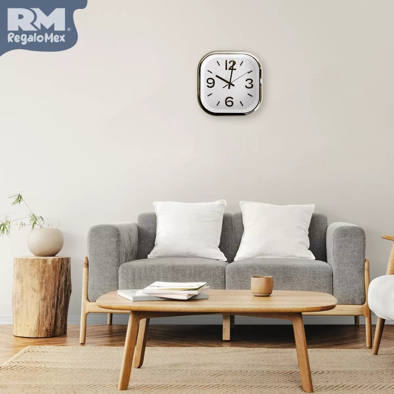 Rm Regalomex Reloj Análogo De Pared Cuadrado Plástico