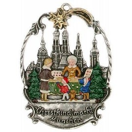 Generic Munich Christmas Market - German Pewter Christmas Ornament, 14-01-429C