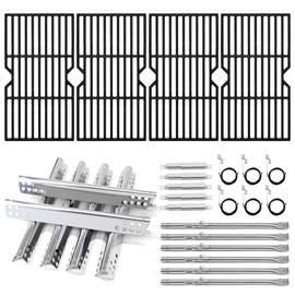 Hipoilk Grill Replacement Parts for Charbroil Advantage 6 Burner 463240115, 466240115, 466235816, Cast Iron Grill Grates, Heat Plates Tents, Burners and Igniters for Char-Broil Advantage 463240115