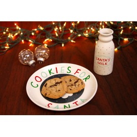 Kate & Milo Cookies For Santa Plate and Santa's Milk Jug, Christmas Eve Traditions, Kids Holiday Activities, Christmas Décor Set