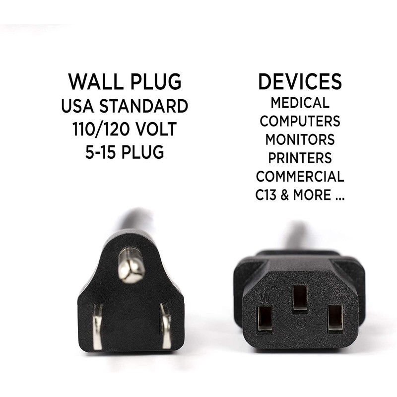 Guy-Tech AC in Power Cord Outlet Socket Cable Plug Compatible