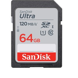 SanDisk 64GB SDXC Ultra Memory Card Works with Panasonic Lumix DC-FZ80, DC-ZS70, DMC-FZ300, DMC-LX10 Digital Camera (SDSDUN4-064G-GN6IN) Bundle with (1) Everything But Stromboli SD Card Reader
