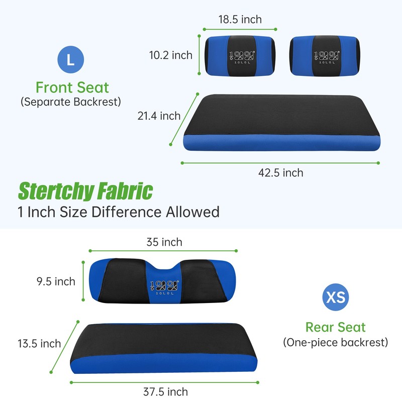 10L0L Golf Cart Front Rear Seat Covers for Yamaha G2
