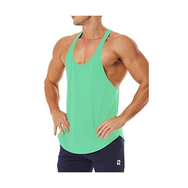 ROWILUX Men's Workout Quick Dry Soft Gym Bodybuilding Stringer Tank