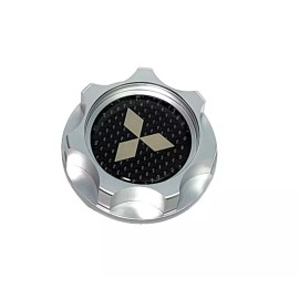 Unbranded SILVER CNC OIL CAP CARBON FIBER FOR MITSUBISHI ECLIPSE TURBO MIRAGE LANCER JDM