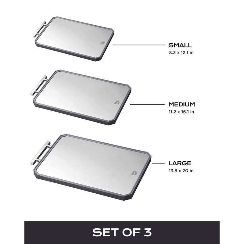 EXTRA LARGE Cutting Board,Double Sided Stainless Steel Cutting Boards Set