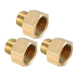 sourcing map Mounting Adaptor G1/4 External x G3/8 Inner Coupling Brass Pack of 3