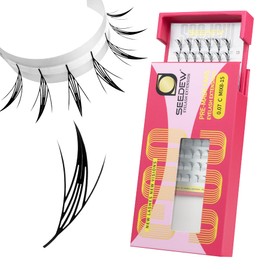 SEEDEW Pre-Made DualLine Sylph Lashes, SJ-83PCS D Curl MIX8-15mm 0.07mm 12 Rows/Tray, Quickly Apply, Beginner Friendly, Comic Eyelash Extensions for Lash Artist Salon(Black-0.07-D-MIX8-15) SJ