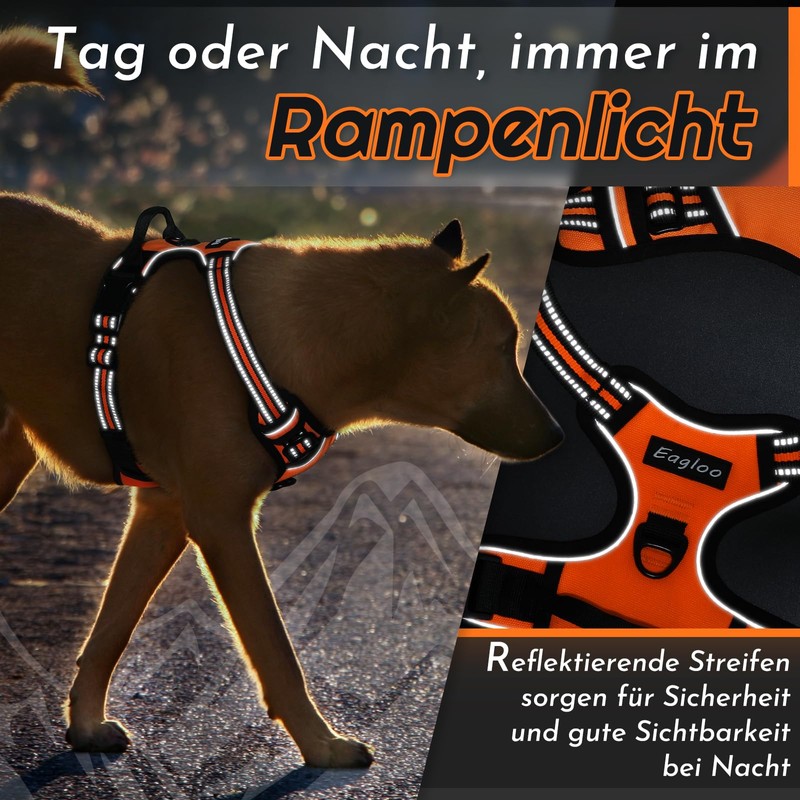 Eagloo Dog Harness for Medium Dogs, Anti-Pull Dog Harness with