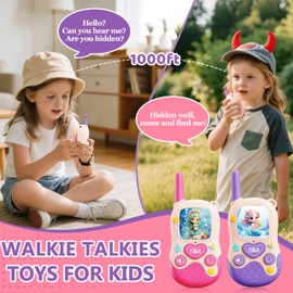 Walkie Talkies for Kids:2 Pack Kids Walkie Talkies Mermaid Toys for Girls 3 4 5-7 8 Year Old Girls Birthday Gifts for 4-6 7-9 Year Old, Camping Outdoor Toys Stocking Stuffers for Kids