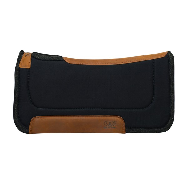 Weaver Leather Herculon Top, Straight Saddle Pad - Wool Felt Liner, Black, 32" x 32"