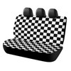 White Black Square Checkered Flag Car Rear Seat Covers Universal