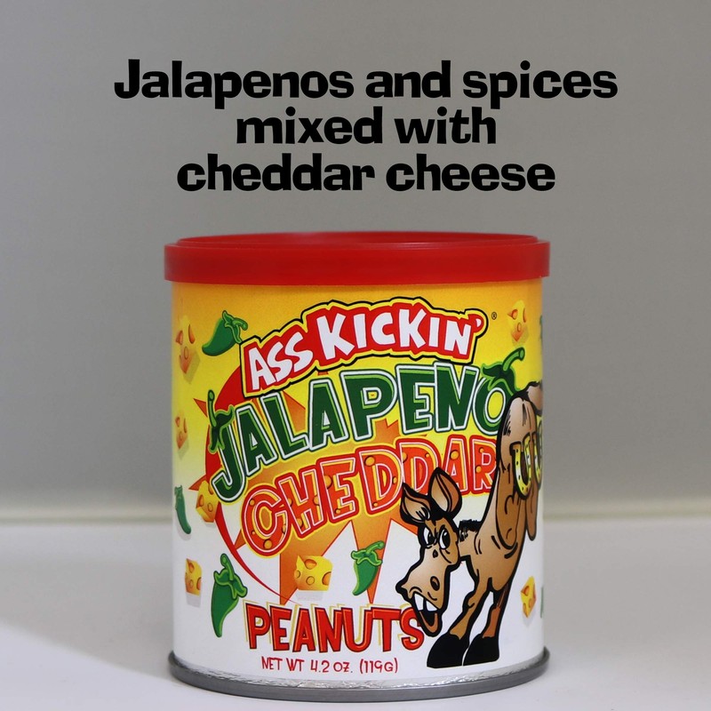 ASS KICKIN’ Jalapeno Cheddar Peanuts – 4.25oz - Ultimate Gourmet
