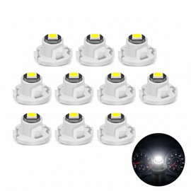 Fiknonk - 10 bombillas LED T4, superbrillantes 3030, luces de tablero de instrumentos para interior de coche, 50.000 horas, larga vida útil, fácil instalación, universal para la mayoría de coches