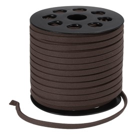 PATIKIL 50 Yards x 5mm Faux Suede Leather Cord, Leather Lace String for Bracelet Necklace Beading Making DIY Crafts, Dark Brown
