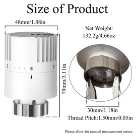 M30 x 1.5 Thermostat Head, Replacement Radiator Valve Knob Universal Heating Temperature Control Part TRV Head