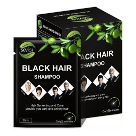 Sevich Shampoo Tinte Instantaneo Cubre Canas Color Negro