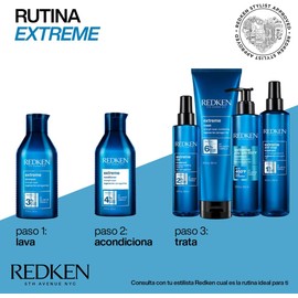 REDKEN - Termoprotector Extreme Play Safe Termoprotector para cabello dañado Fortalece y protege al cabello de las herramientas de calor hasta por 230° C Strength Complex contiene Proteínas y Keratina 200ml