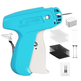 1Plusselect Clothes Tagging Gun, Pricing Gun with Labels, Standard Retail Price Tag Applicator with 2000 Tag Barbs, 250 Price Labels and 2 Replacement Needles for Clothes Sock Hat