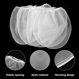 10Pcs Paint Strainer Bags, 2 Gallon Paint & Liquid Filter Bags White Fine Mesh Bucket Strainer with Elastic Top Opening Paint Filtering Bag for Paint Gardening Hydroponics (10, 2 Gallon)