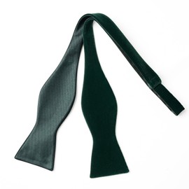 HOULIFE Self Tie Bow Tie for Men Classic Solid Color Bow Tie Adjustable Men's Bow Tie for Formal Wedding Party Banquet, dark green