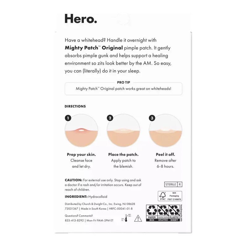 Hero Cosmetics Mighty Patch Parches Acne Y Espinillas 72 Pz