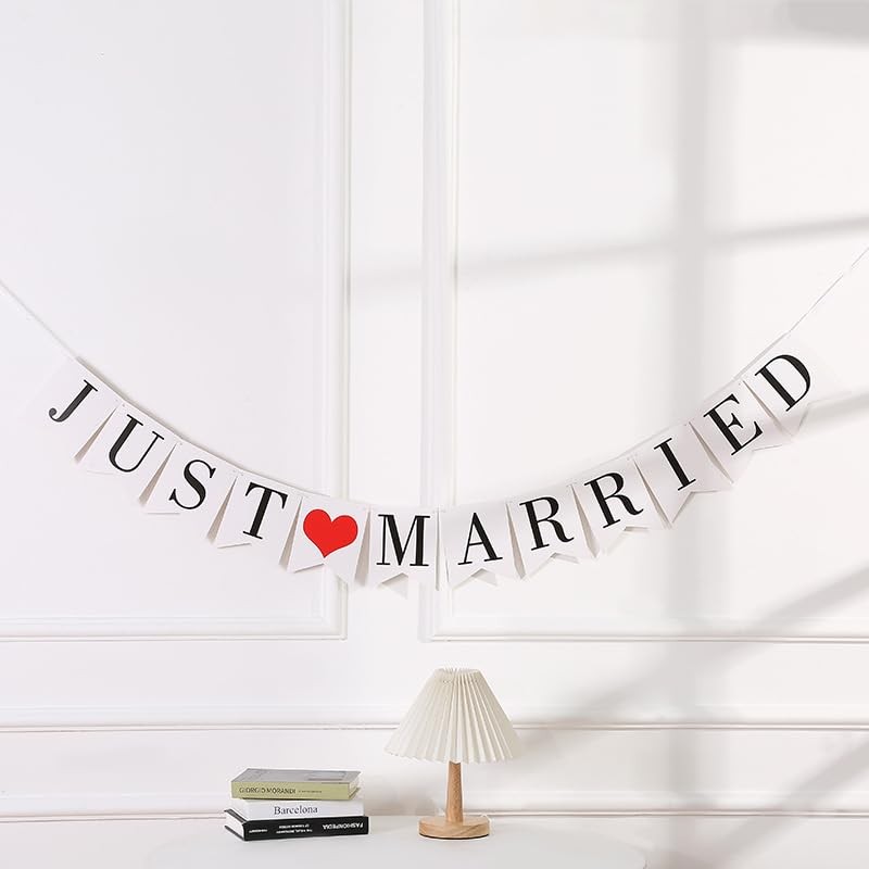 LKCCTK Set of 2 Wedding Garlands, Happy Wedding/Just Married, Perfect
