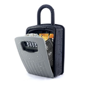 Extra Large Key Storage Security Lock,V-Resourcing Door Knob Mounted,Resettable 4 Digit Combination Lock Box,Hanging Key Safe Box for Indoor&Outdoor,to Share and Secure Keys for Home,Office,Garage etc