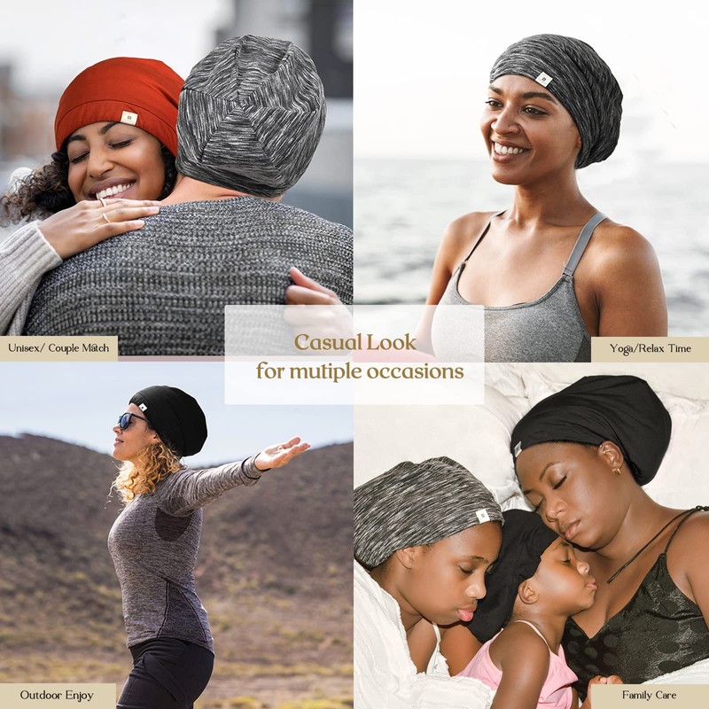 YANIBEST Silk Satin Bonnet Hair Cover Sleep Cap - Adjustable