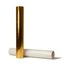 VViViD Gloss Metallic Chrome Adhesive Craft 12" x 30" Vinyl Roll Bundle with 12" x 12" Oracal Transfer Paper (2 Items)(Chrome Gold)