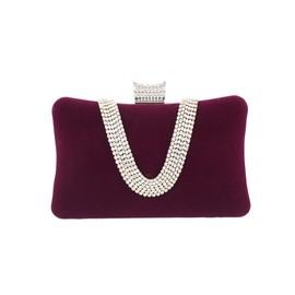 CORIOS Women's Evening Bag Velvet Clutch Bag Glitter Rhinestone Handbag Chain Bag Shining Purse Elegant Shoulder Bag Shiny Shoulder Bag for Cocktail Party Evening Party Dance Party, purple, Elegant,