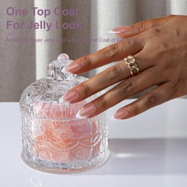 Gel X French Tip Nails Medium Almond French Tip Press on Nails SXVME White French Nail Tips 300Pcs Pre-applied Tip Primer Natural Brown Fake Nails Extensions Gel X Nail Kit for Women Girls DIY