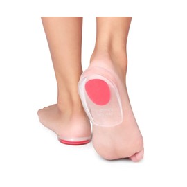 KidSole - Paquete de 2 talones de gel ligeros que absorben los golpes para niños con tacones sensibles, espolones de talón, fascitis plantar o dolor de tobillo (rosa) (rojo) (rosa talla 2-6) (rosa para niños talla 2-6) (rosa talla 2-6)