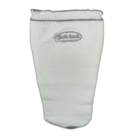 Knit Rite Non-Roll Top Soft-Sock Cuddly n Soft Prosthetic Sock - Light Weight with Hole Extra Short - 1SPSRGXS, White, Medium
