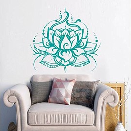 Lotus Wall Art Bohemian Art Indian Pattern Decor Vinyl Decal Flower Stickers Yoga Art Ornament Design Interior Bedroom Home Decor S21