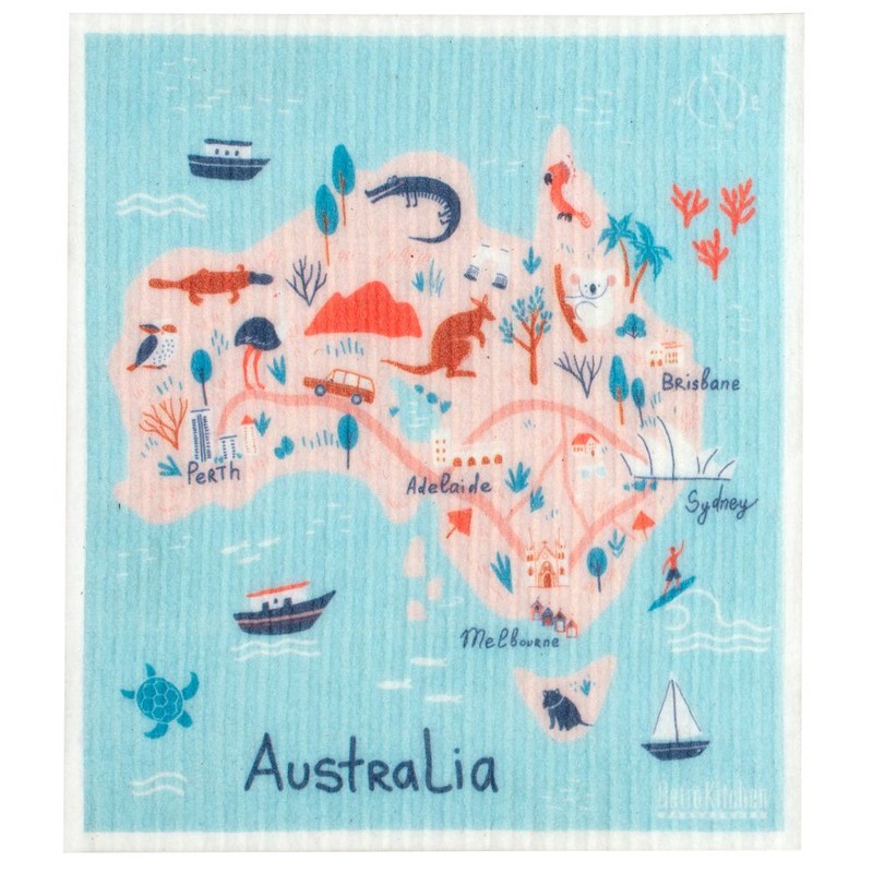 RetroKitchen Swedish Dish Sponge Cloth 5 Pack Bundle - Australiana