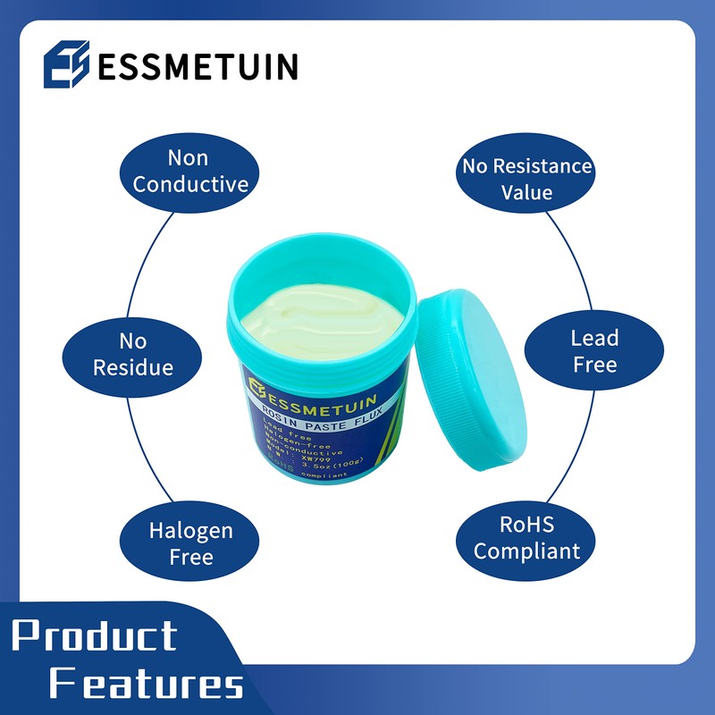 Essmetuin Rosin Paste Flux, No Clean Lead Free Rosin Soldering