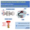 Gascem Door Knob Lockout Device (Matt Silver, 1 Padlock). Door