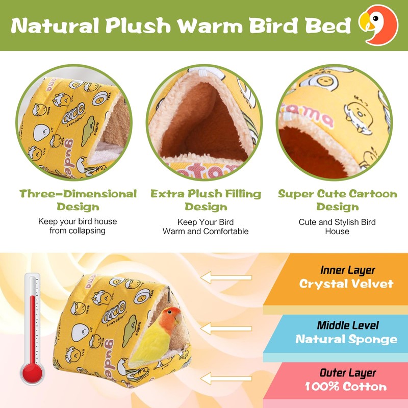 EWEIS Plush Warm Bird Nest for Birds Cage Accessories,Skin Friendly