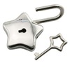 Tegg Star Shape Padlock Vintage Style Silver Tone Mini Archaize